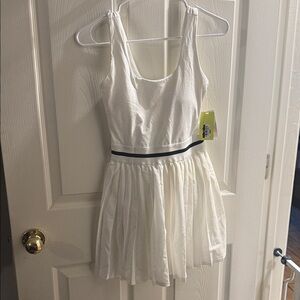 all in motion White Tennis Dress with Navy Waistband